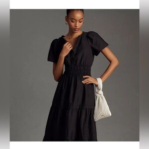 Anthropologie somerset Black Midi Dress Sz xs